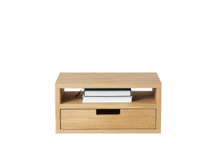 Drevený závesný nočný stolík v scandi štýle HYLLE prírodný Kvalita dreva: 1. Dubový masív triedy A