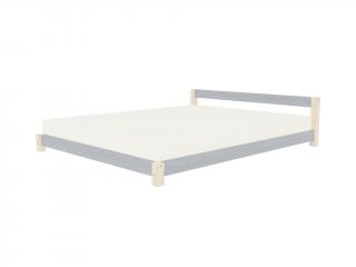 Dvojlôžková drevená posteľ COMFY v scandi štýle Zvoľte farbu hranolov: Nelakovaná, Zvoľte farbu plôch: Tmavo sivá, Rozmer: 140 x 200 cm