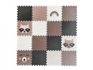 Hracie penové puzzle do detskej izby 16 dielov MÝVAL A MEDVEDÍK
