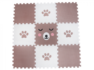 Hracie penové puzzle do detskej izby 9 dielov HNEDÉ TLAPKY