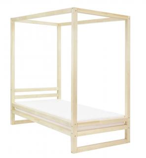 Jednolôžková posteľ BALDEE Zvoľte farbu: Transparentná vosková lazura matná, Zvoľte rozmer: 80 x 200 cm