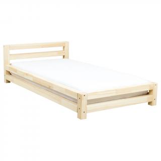 Jednolôžková posteľ MODERN Zvoľte farbu: Transparentná vosková lazura matná, Zvoľte rozmer: 90 x 200 cm