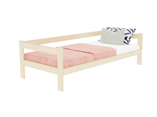 Jednolôžková posteľ z dreva SAFE 5v1 so zábranou Zvoľte farbu: Béžová, Zvoľte rozmer: 80x160 cm, Zvoľte zábranu: S otvoreným vstupom