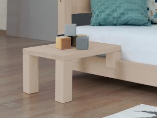 Nočný stolík k latkovým posteliam NANOC Zvoľte farbu hranolov: Béžová, Zvoľte farbu plôch: Béžová, Varianta: Navyše prídavné nohy 10 cm