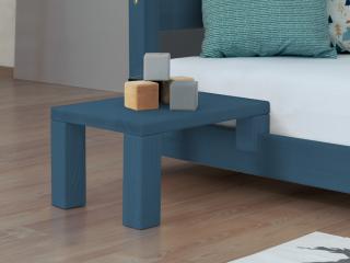 Nočný stolík k latkovým posteliam NANOC Zvoľte farbu hranolov: Námornícka modrá, Zvoľte farbu plôch: Námornícka modrá, Varianta: Bez prídavných nôh…