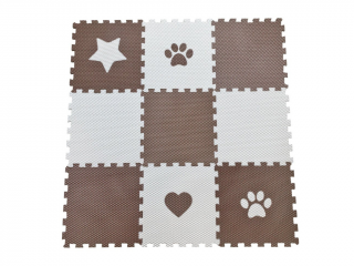 Penová podlaha puzzle z 9 dielov HNEDO-BIELA