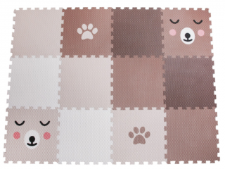 Penová puzzle podlaha 12 dielov TLAPKY A MEDVEĎ do detskej izby