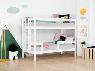 Poschodová posteľ s dvoma lôžkami ULURU z masívu Zvoľte farbu: Biela, Výška: 162 cm