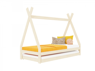 Rastúca detská posteľ SWITCH 2v1 v tvare teepee s prístelkou Zvoľte farbu: Tehlová, Zvoľte rozmer: 90x180 cm