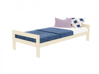 Rastúca drevená jednolôžková posteľ SWITCH 2v1 s čelami Zvoľte farbu: Béžová, Zvoľte rozmer: 120x200 cm