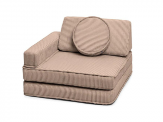 Rozkladacie penové kreslo z menčestra ARMCHAIR Zvoľte farbu: Hnedá