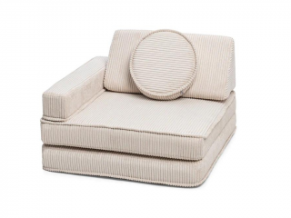 Rozkladacie penové kreslo z menčestra ARMCHAIR Zvoľte farbu: Krémová