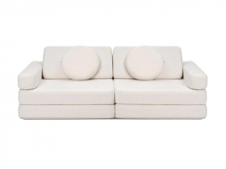 Veľký multifunkčný skladací bunker z plyšu SOFA Zvoľte farbu: Krémová biela