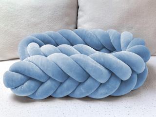 Zamatový mantinel pletený do vrkoča z 5 prameňov Zvoľte farbu: Modrá, Zvoľte dĺžku: 180 cm