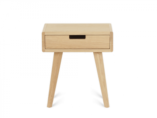 Zaoblený nočný stolík z dreva LUNA FLO prírodný Kvalita dreva: 1. Dubový masív triedy A