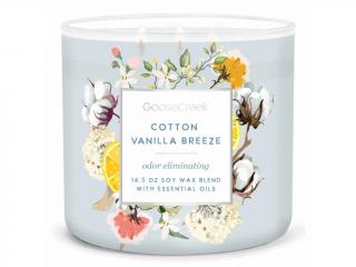 Goose Creek - Bavlnený vanilkový vánok  Aromatická sviečka v skle 411 g