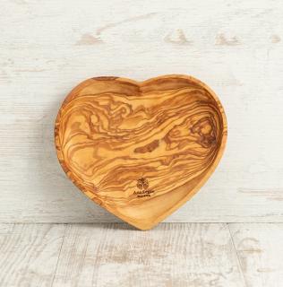 Drevená miska Srdce z olivového dreva Veľkosť: 13 x 13 cm