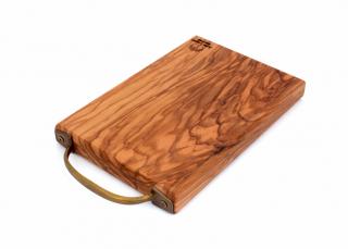 Krájacia doska z olivového dreva s mosadznou rúčkou Veľkosť: piccolo 22 x 15 x 2,4 cm