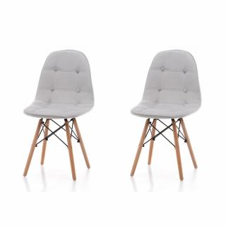 PROXIMA.store - Čalúnená jedálenská stolička SOPHIA - 2 ks (set) FARBA: sivá, FARBA NÔH - MATERIÁL: buk (drevo)