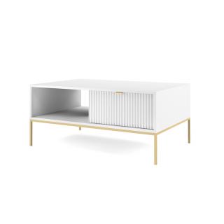 PROXIMA.store - Dizajnový konferenčný stolík - NOVA FARBA: biela, FARBA NÔH: zlatá
