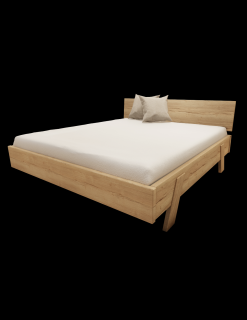 Mrava Manželská dubová posteľ ZOJA Materiál nábytku: rustik dub, Povrchová úprava: olejovosk, Rozmer - postelí, roštov, nábytku: 160 x 200 cm