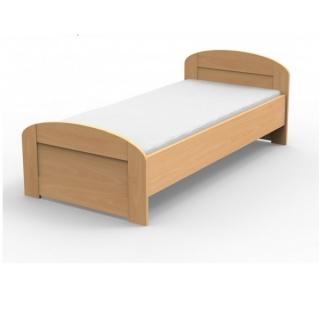 TEXPOL Jednolôžková posteľ PETRA s oblým čelom pri nohách Materiál: BUK morenie mahagón, Veľkosť: 200 x 120 cm