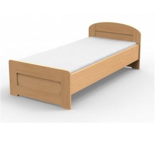 TEXPOL Jednolôžková posteľ PETRA s rovným čelom pri nohách Materiál: BUK morenie mahagón, Veľkosť: 220 x 100 cm