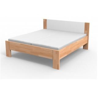 TEXPOL Manželská masívna posteľ NIKOLETA - čalúnené čelo Materiál: Buk, Morenie: tabacco, Veľkosť: 220 x 160 cm