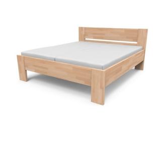 TEXPOL Manželská masívna posteľ NIKOLETA - plné čelo Materiál: Buk, Morenie: jelša, Veľkosť: 220 x 140 cm