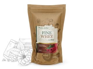 FINE WHEY – prírodný proteín sladený stéviou 1 kg Zvoľ príchuť: Raspberry choco swirl