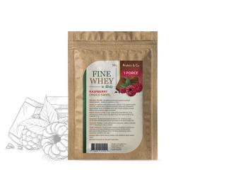 FINE WHEY – prírodný proteín sladený stéviou 30 g Zvoľ príchuť: Raspberry choco swirl