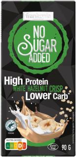 Frakonila Protein Chocolate No Sugar Added 90 g PRICHÚŤ: White Hazelnut crisps