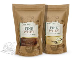 Protein&Co. FINE WHEY – přírodní protein slazený stévií 2 000 g Zvoľ príchuť: Vanilla dream, Zvoľ príchuť: Chocolate brownie