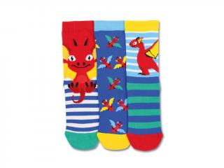 Detské veselé ponožky Dragon 3ks veľ.: 27-30