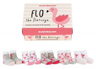 Detské veselé ponožky Flo the Flamingo veľ.: 0-12 mesiacov