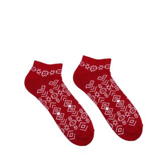 Veselé ponožky Čičmany členkové bordové Velikost: 35-38