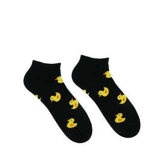 Veselé ponožky Kačička Čierna - členkové Velikost: 35-38