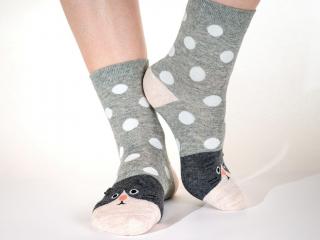 Veselé ponožky Mačka s uškami Veľkosť: 38-41
