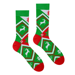 Veselé ponožky Nórsky zelený vzor Velikost: 35-38