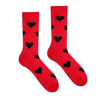 Veselé ponožky Srdiečko Červené Velikost: 35-38