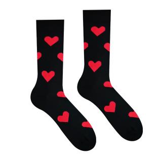 Veselé ponožky Srdiečko Čierne Velikost: 35-38