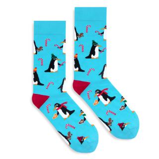 Veselé ponožky X-MAS Penguins Veľkosť: 36-41
