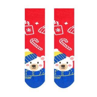 Veselé ponožky Zimný medvedík - Detské Velikost: 25-29