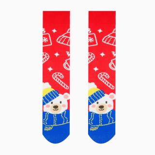 Veselé ponožky Zimný medvedík Velikost: 35-38