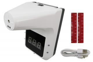 Teplomer bezkontaktný digitálny; 2.8  LCD displej; alarm zvýšenej telesnej teploty; napájanie 5 V DC (USB C) / 4x AA batéria; bluetooth výstup