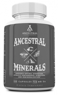 Ancestral Supplements, Ancestral Minerals, komplex minerálů, 180 kapslí, 30 dávek  Výživový doplnok