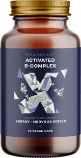 BrainMax Activated B-Complex, Aktivovaný B Komplex, 90 rastlinných kapsúl