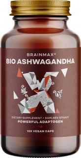 BrainMax BIO Ashwagandha (ašvaganda), 660 mg, 100 rastlinných kapsúl  *CZ-BIO-001 certifikát / Zvládnite lepšie stres, buďte viac v pokoji a podporte…