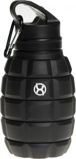 BrainMax Grenade bottle, skladacia silikónová fľaša na vodu, 580 ml Farba: Černá