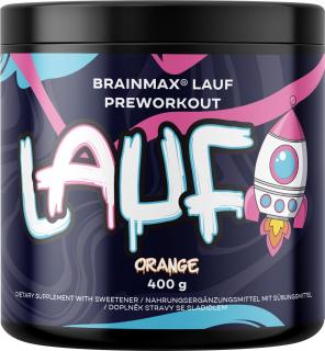 BrainMax Lauf Preworkout STIM, Predtréningovka pre podporu výkonu, červený pomaranč, 400 g  Predtréningový nápoj so stimulantmi